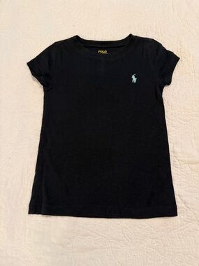 Polo by Ralph Lauren Black Crewneck Tee with Mint Pony